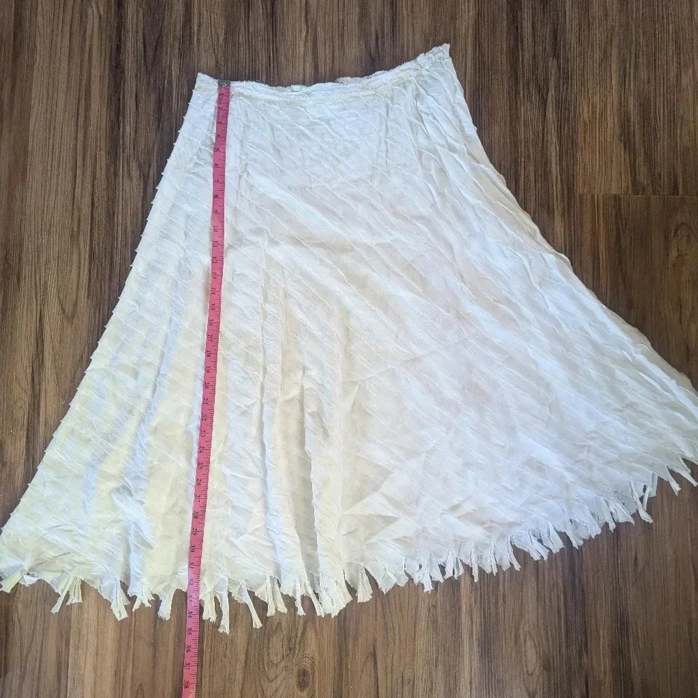 Ideology White Diagonal‎ Fringe Skirt, US 12
